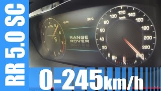 Range Rover 50 V8 Supercharged 510 HP 0245 kmh BRUTAL Acceleration amp Top Speed Run [upl. by Housum]