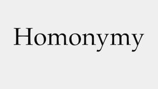 How to Pronounce Homonymy [upl. by Fabrice]