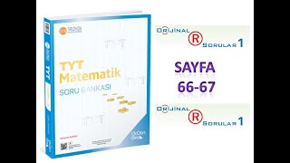 345 TYT MATEMATİK SAYFA 66 67 GÖRSEL ZEKA ORJİNAL R SORULAR 1 [upl. by Vetter]