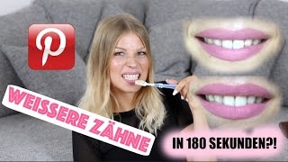 WEIßERE ZÄHNE in 180 SEKUNDEN für unter 1 € Pinterest LIVE TEST [upl. by Lanny]