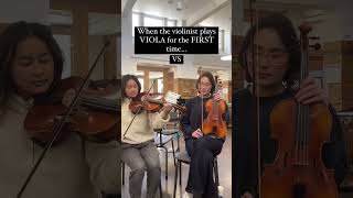 VIOLINIST PLAYS VIOLA FOR THE FIRST TIMEshorts [upl. by Ajdan]