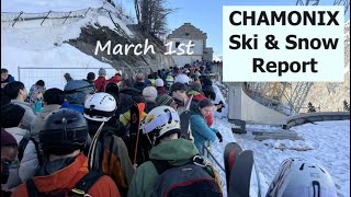 CHAMONIX Ski and Snow Report week 14  Queues Queues QUEUES [upl. by Philemol85]