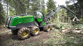 ABATTAGE FORESTIER en France  100 JOHN DEERE  PORTEUR amp ABATTEUSE  ALLIANCE [upl. by Aizirtap]