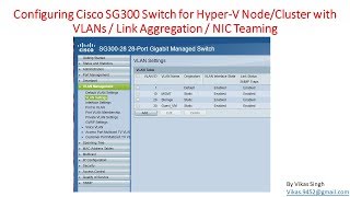 Configuring Cisco SG300 VLANsLink AggregationNIC Teaming for HyperV Node or HyperV Cluster [upl. by Gnuoy122]