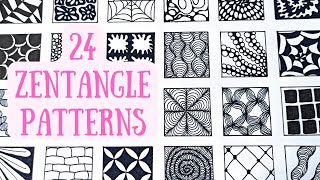 24 zentangle patterns  24 doodling patterns [upl. by Anehsuc177]