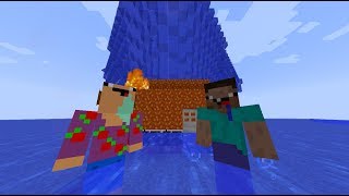 2 NOOB VS TSUNAMI VS CASA DE LAVA QUIEN GANARA MNECRAFT  TROLL [upl. by Newlin]