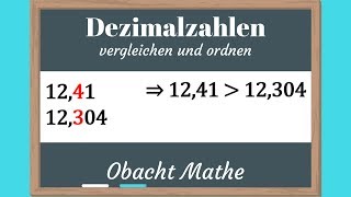 Dezimalzahlen vergleichen und ordnen  am Zahlenstrahl  schnell amp einfach erklärt  ObachtMathe [upl. by Siocnarf]