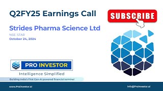 Strides Pharma Science Ltd Q2FY25 concall stridespharma star [upl. by Stu]