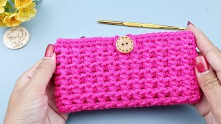 Crochet Phone Case with Very Neat Stitch  Crochet Gift Ideas  ViVi Berry DIY [upl. by Annovy]