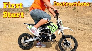 Pit Bike 110cc  First Start  Instructions  Storm Cross SemiAuto from Nitro Motors [upl. by Erie]