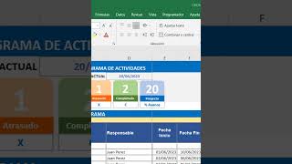 Cronograma de Actividades excel exceltutorial exceltips [upl. by Coheman]