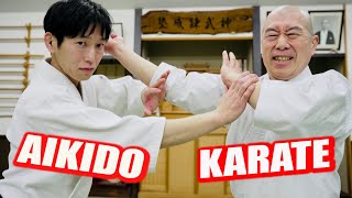 No punches or kicks hit him This is the realistic fighting style of Aikido [upl. by Hildegard355]