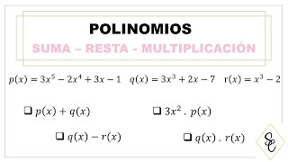 POLINOMIOS  Cómo Sumar Restar y Multiplicar [upl. by Ares]