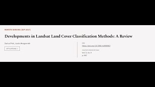 Developments in Landsat Land Cover Classification Methods A Review  RTCLTV [upl. by Lyon]