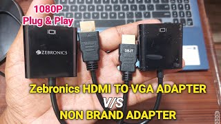 Local vs Brand HDMI to VGA Adapter For Old Monitor  1080p 60Hz HDMI Adaptor FactTechz zebronics [upl. by Meehar]