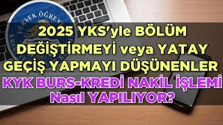 KYK BURSKREDİ NAKİL İŞLEMİ NASIL YAPILIR  Bölüm Değiştirecekler ve Yatay Geçiş Yapacaklar İçin [upl. by Enomrej202]