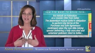 Only One Spouse on Title Try a Quitclaim Deed Addendum [upl. by Latsirc542]