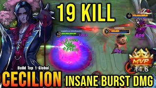 19 Kills Cecilion Insane Burst Damage  Build Top 1 Global Cecilion  MLBB [upl. by Isiad694]