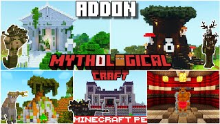 🧝🏽‍♀️MYTHOLOGICAL CRAFT ADDON for BEDROCK  MINECRAFT PE 121 addons [upl. by Oetomit295]