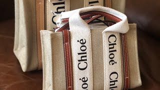 Chloe ☜UNBOXING☞ mini woody tote bag  White amp Brown [upl. by Nolos]