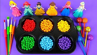 Cool Satisfying Video I How to make Cute Disney Princess Rainbow Lollipops amp Pool Party Cutting ASMR [upl. by Biegel]