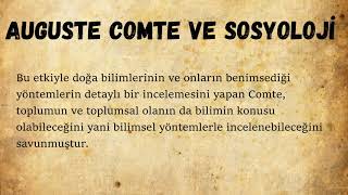 Auguste Comte ve Sosyoloji Kavramı 1 [upl. by Tatiana275]