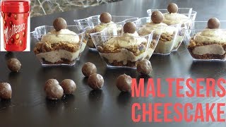 MALTESERS CHEESECAKE CUPS  HOW TO MAKE NO BAKE MALTESERS CHEESECAKE [upl. by Arber]