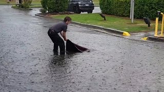 Satisfying Removal Of Blocked Storm Drain [upl. by Ybab]