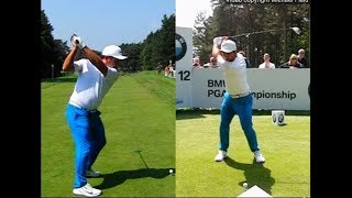 Francesco Molinari golf swing Driver faceon amp downtheline BMW PGA Wentworth May 2018 [upl. by Merrile]