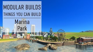 Waterfront Marina Park  Cities Skylines Modular Builds  No Mods Mini Build Guides [upl. by Llednohs]