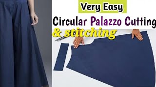 Very easy umbrella cutcircular plazo cutting and stitchingPlazo cutting for bignners Silai on go [upl. by Neeloj]