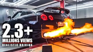 Nissan GTR R35 Extreme Exhaust Flames  Sound LOUD 🚗💨🔥 [upl. by Yasnil]