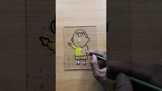 Bo Glass Painting Cartoon  Easy Bo Drawing shorts youtubeshorts byabhisheksingh [upl. by Leese]