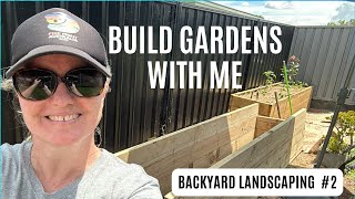 Make Raised Garden Beds with Me  Backyard Landscaping Update 2  Landscaping Fitness at Home [upl. by Tobit]