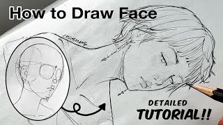 How to Draw a SemiRealistic Portrait with Simple Method [upl. by Heid]