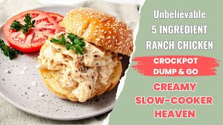 CrockPot Chicken Made Easy – 5 Ingredients with Dry Ranch Seasoning [upl. by Adniuqal28]