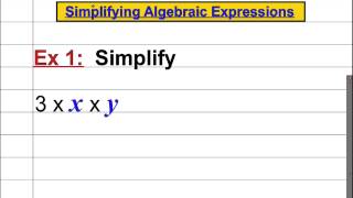 Simplifying Algebraic Expressions [upl. by Yecart]