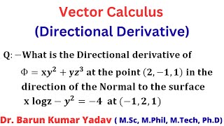 Directional derivative  Vector calculus  Multivariable calculus  part 3  barunmaths [upl. by Asiluy]