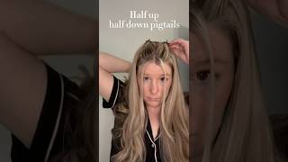 HALF UP HALF DOWN PIGTAILS hairstyle hairtutorial pigtails hairclip [upl. by Uos]