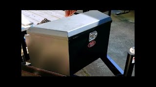 Review Of A Harbor Freight Haul Master Trailer Tongue Box Mounted To My Mathis Equipment Trailer [upl. by Ahsiekahs906]