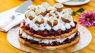 Pie recipesPie with butter cream and cherry jelly [upl. by Arebma755]