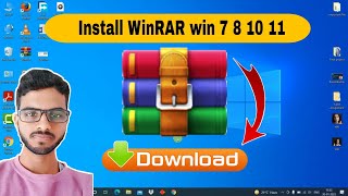 how to Install WinRAR on windows 10  latest version 2022 HINDI [upl. by Graehme554]