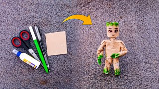 Baby Groot From Cardboard  Groot Making From Cardboard [upl. by Hulda]