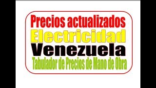 Venezuela Tabulador de Albañilería Precios de mano de obra [upl. by Tikna]