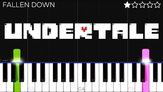 Undertale OST 085  Fallen Down  EASY Piano Tutorial [upl. by Araccot]