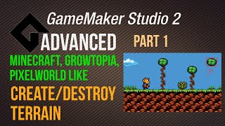 🔴Minecraft 2d growtopia and pixelworld with tiles part 1 Game Maker Studio 2  Advanced [upl. by Jania]