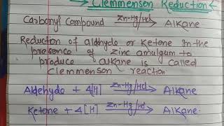 Clemmensen reduction and WolffKishner reduction [upl. by Eramat]