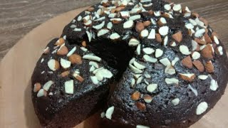 Almond Chocolate Cake Recipe  Without Oven Dry Chocolate Cake by Zarminas Kitchen [upl. by Alliscirp]