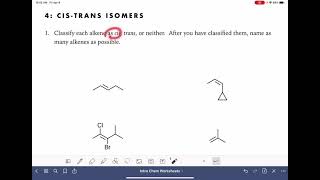 13a Classifying alkenes as cis or trans [upl. by Atoiganap]