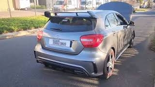 This stage 2 Mercedes Benz A250 sounds insane with full exhaust  A45 body kit [upl. by Einot]